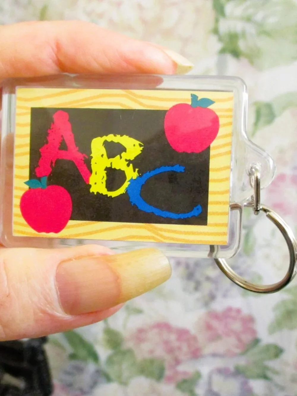 Vintage LUCITE School KEYCHAIN Lot: Teacher Appreciation, ABC, Math